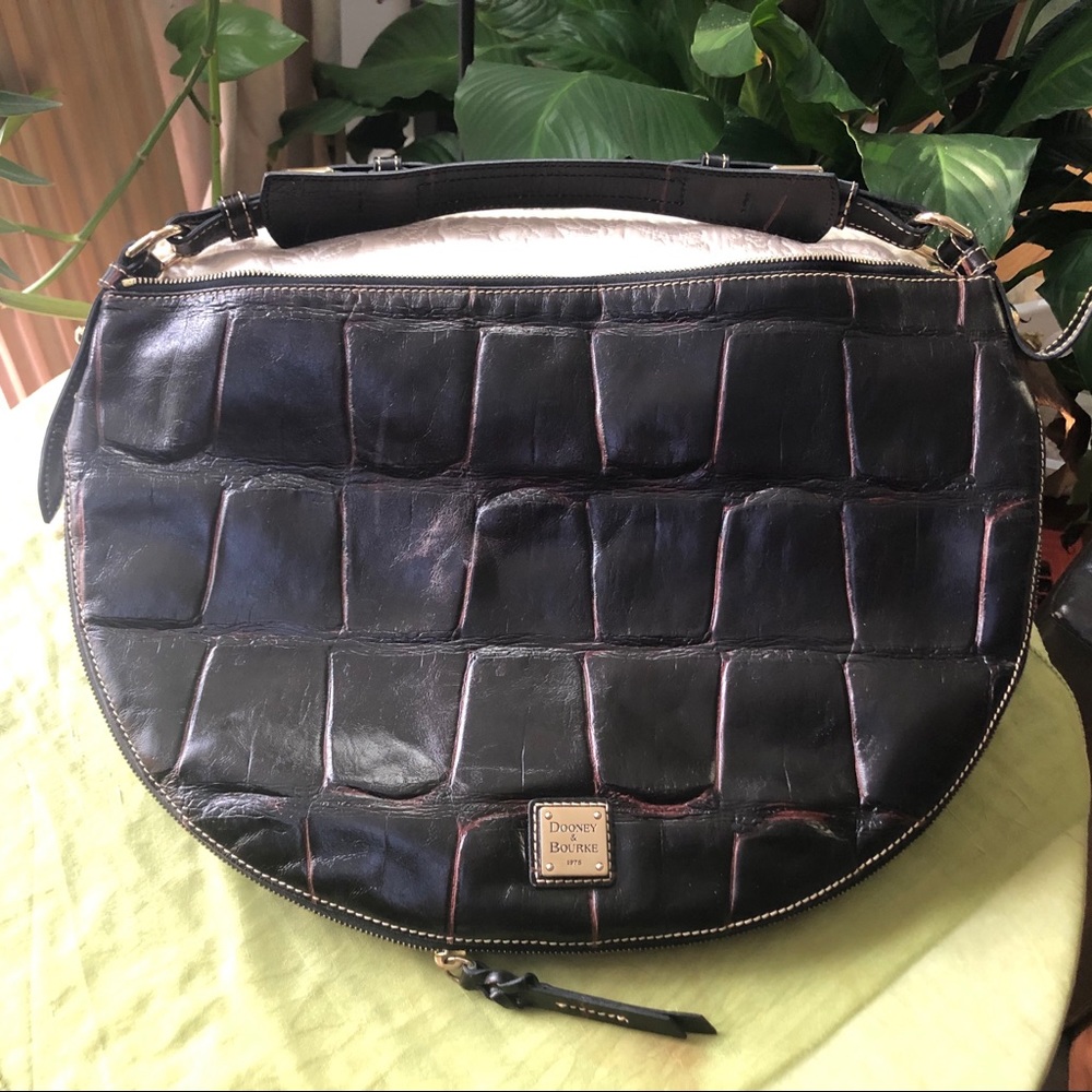Vintage D&B Brown Mahogany Leather Hobo Bag